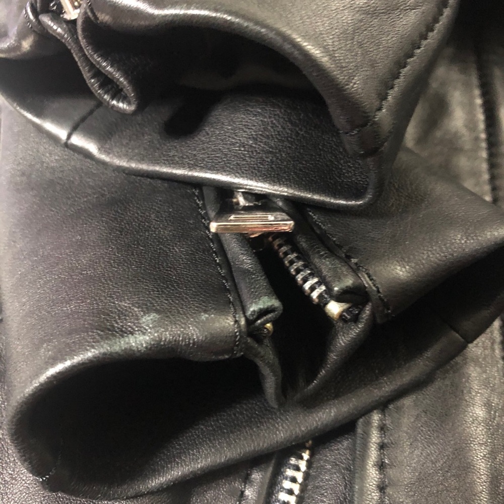 MAJE Bocelui Leather Biker Jacket with Belt Size M - Picture 14 of 16